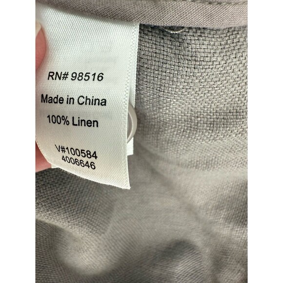 Coldwater Creek Gray 100% Linen Blazer Jacket 3/4 Sleeve Pockets Size XLARGE EUC - Picture 4 of 11